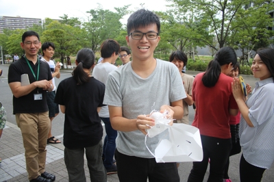 国立台湾科技大学と行った卵落としコンテストを含むPBL。梱包メーカーのエンジニアも参加