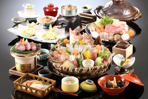 毎年大好評の人気メニュー　豪快魚介盛り彩菜会席