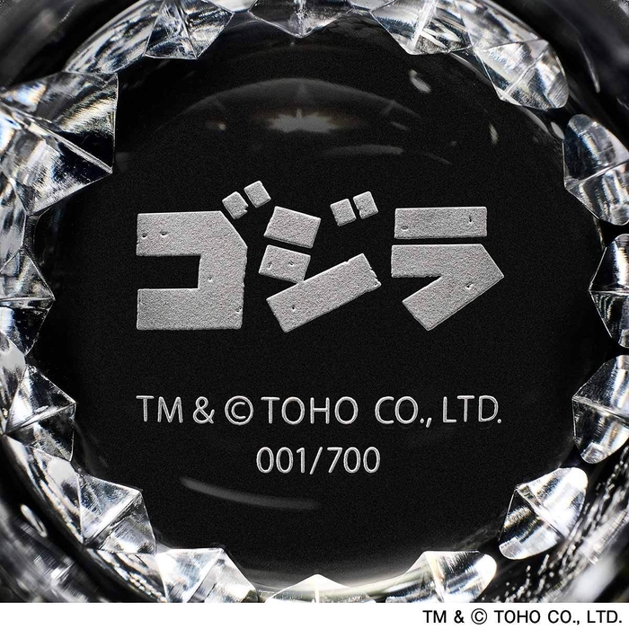 ゴジラ江戸切子グラス底面