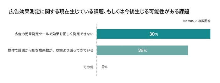 広告効果測定に関する現在生じている課題、もしくは今後生じる可能性がある課題