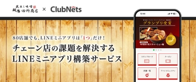 【クラブネッツが実現するチェーン店DXの最適解！】
「麺場 田所商店」約80店舗へ
本部・店舗連動型のLINEミニアプリ（LINK MINI）を提供開始