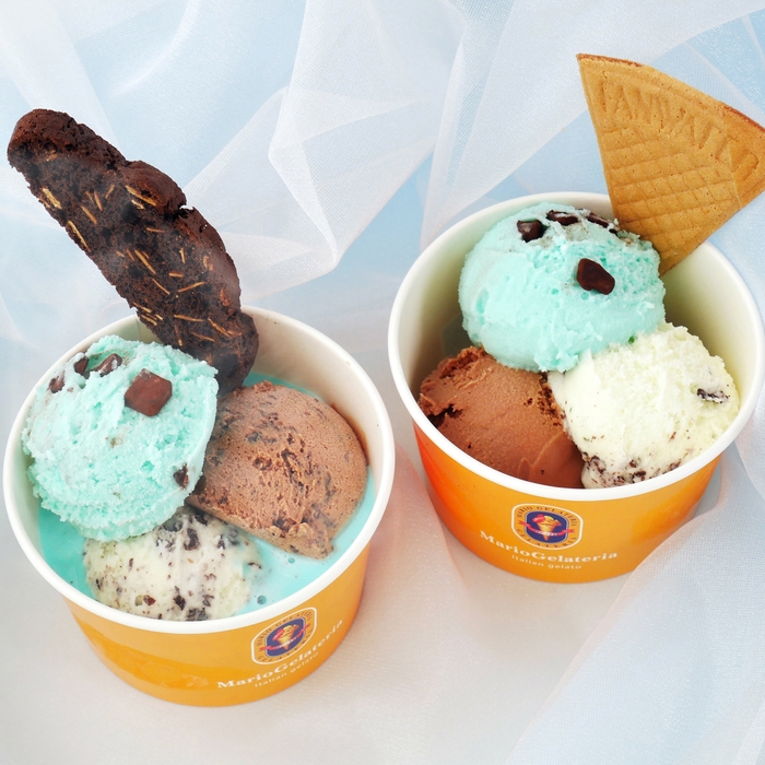 マリオジェラテリアのチョコミント盛り&アフォガート盛り