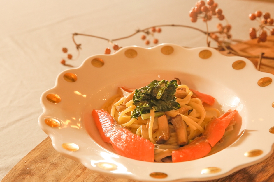 みやぎサーモンとキノコのクリームパスタ(オプション)