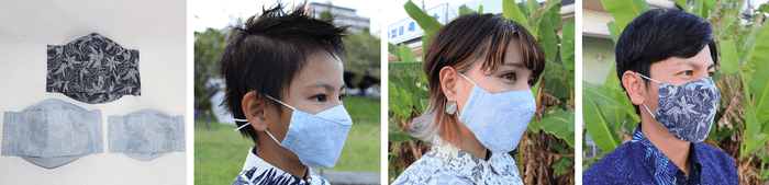 左:XSサイズ、中:Sサイズ、右:Mサイズ