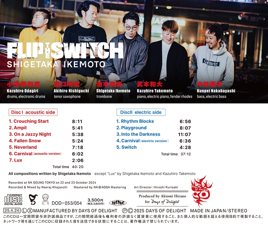 DOD-053／054 池本茂貴『Flip the Switch』back inlay