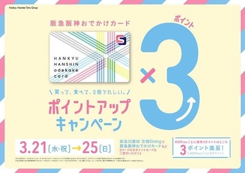 いつもより3倍お得！ 阪急32番街 空庭Dining 「阪急阪神おでかけカード3倍ポイントアップキャンペーン」