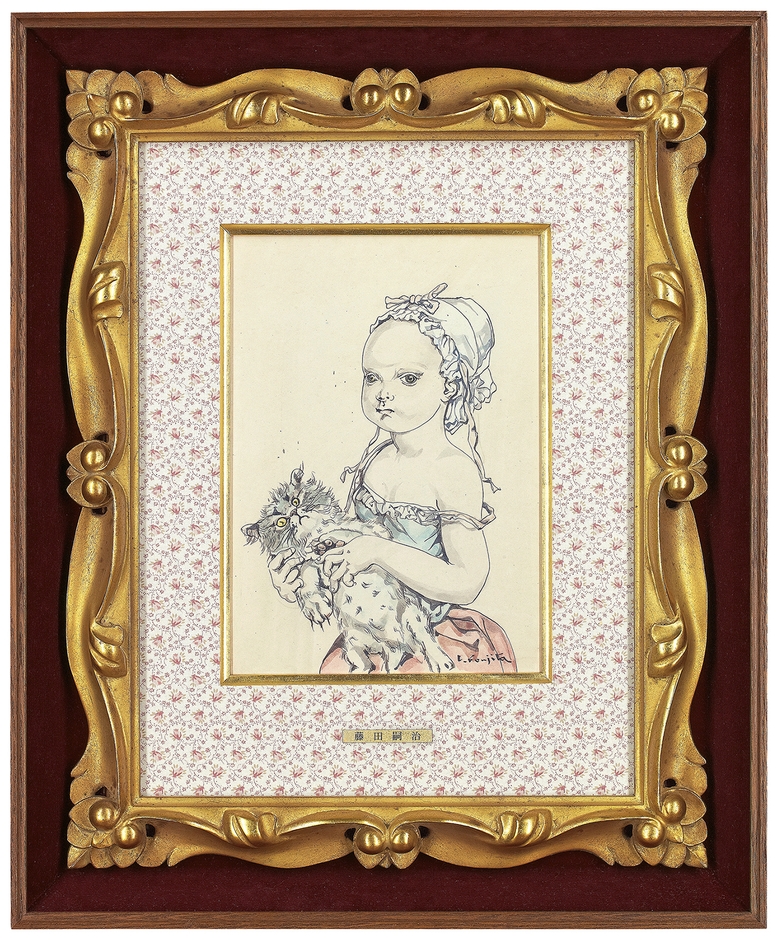 藤田嗣治「猫を抱く少女」