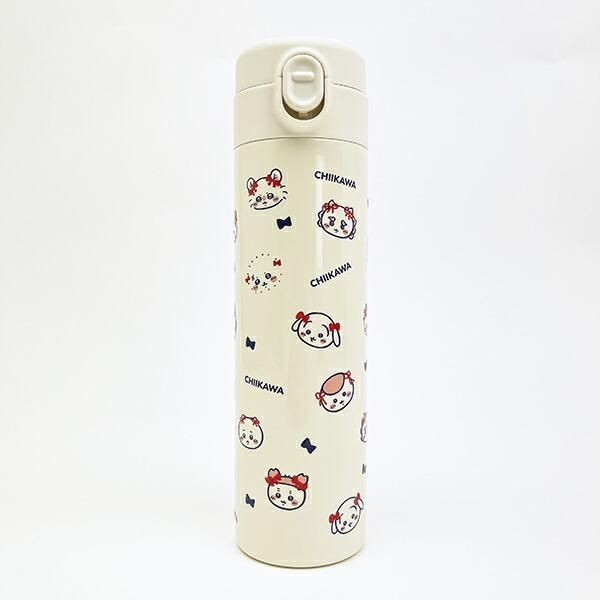 ちいかわコンパクトサイズのワンタッチステンレスボトル。癒しのキャラクターいっぱいでちいかわ好きにはたまりません。