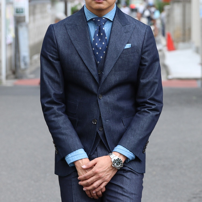 シルクデニムスーツ