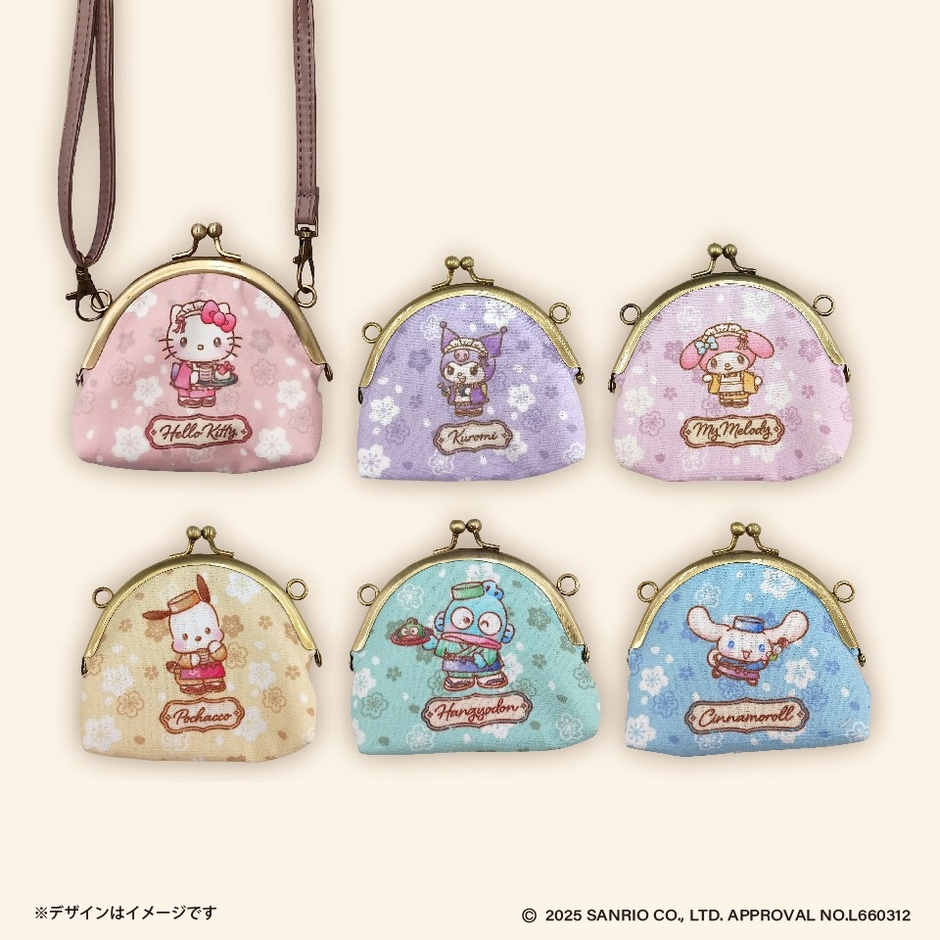 ▲サンリオキャラクターズ 和菓子ティータイム がま口ポーチ ~GiGO限定~