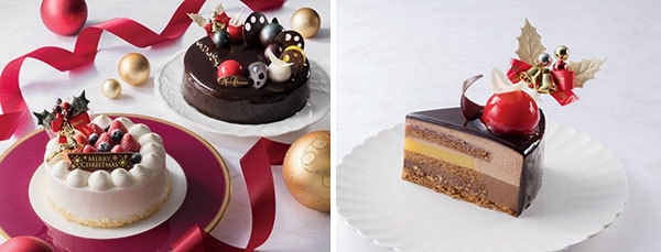 左から)左:「ブランネージュ ノエル」右:「クリスマス ショコラ」、「クリスマス ショコラ」断面