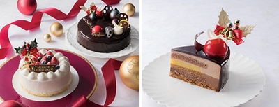 左から)左:「ブランネージュ ノエル」右:「クリスマス ショコラ」、「クリスマス ショコラ」断面