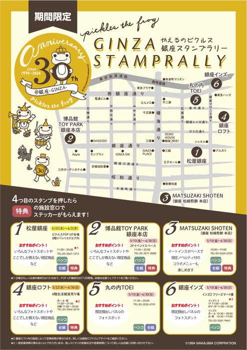 銀座スタンプラリー　ＭＡＰ