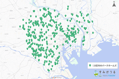 図1:23区内のパークホームズ所在地(2026年1月 マンションナビ調べ)