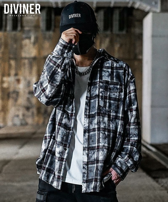 Pasting Logo Plaid Shirt(ブラック)