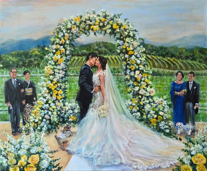 天国の愛犬も写真から絵に加えることができます