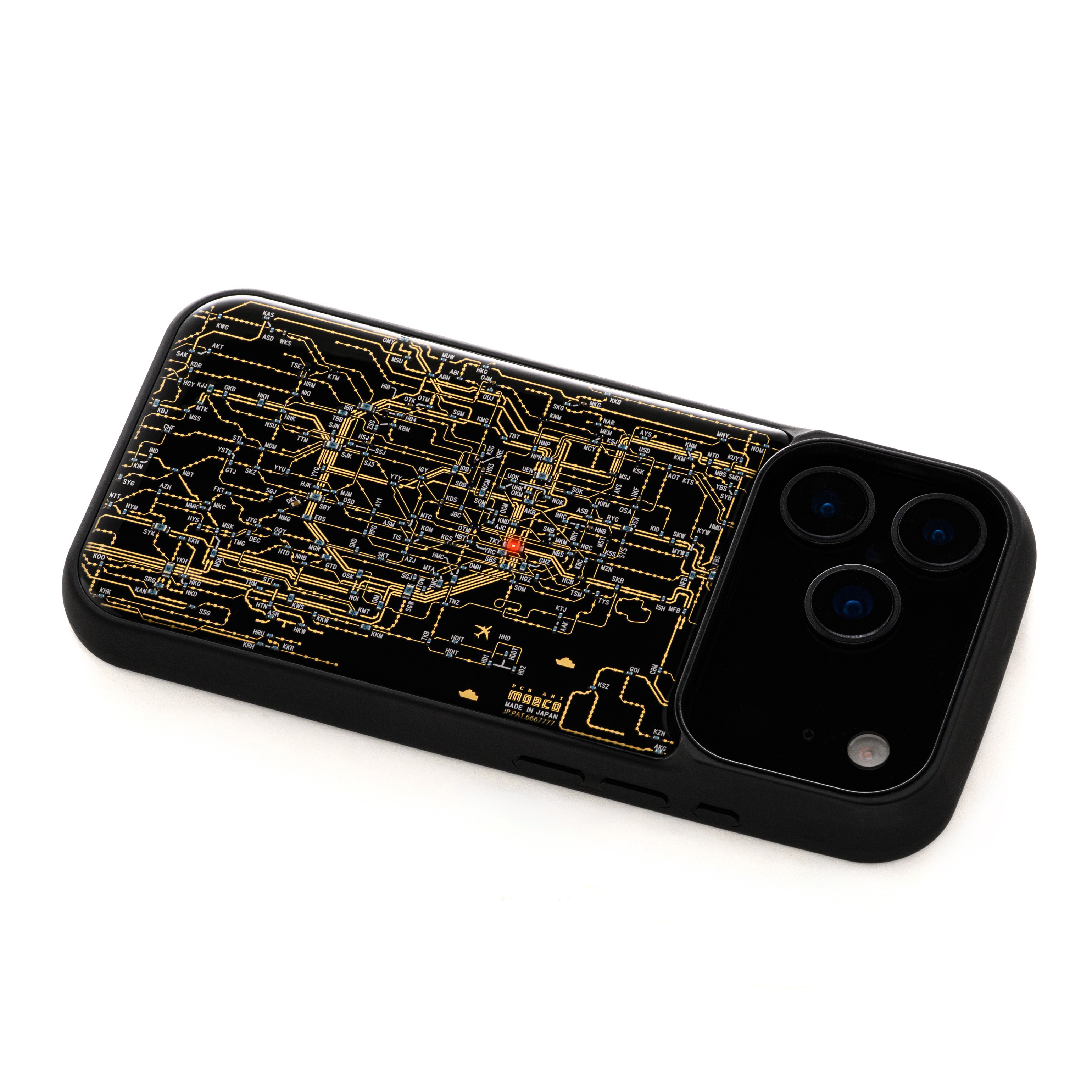 FLASH 東京回路線図 iPhone 17 Pro ケース 黒 ななめ