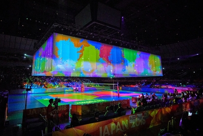 2018女子バレーボール世界選手権の開会式演出 (C)2018NAKED Inc.