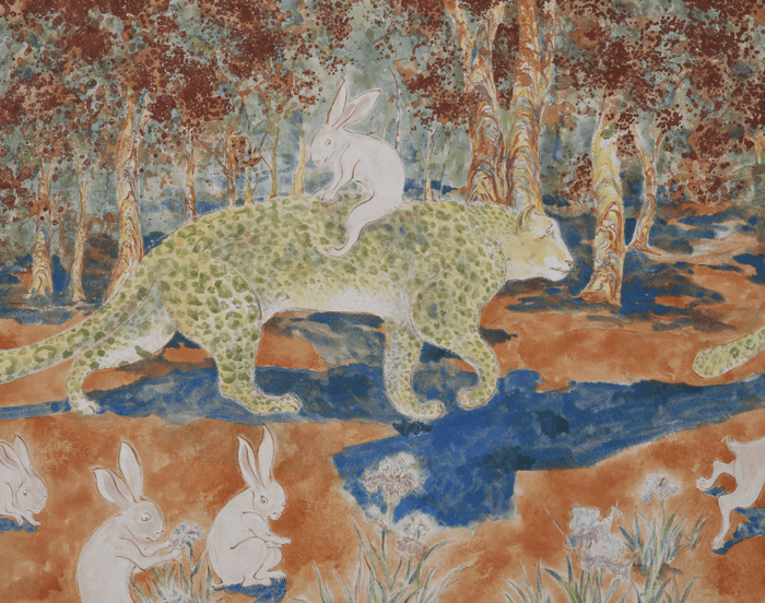 「獣」リナ 岩絵具 麻紙 117x91cm 2022