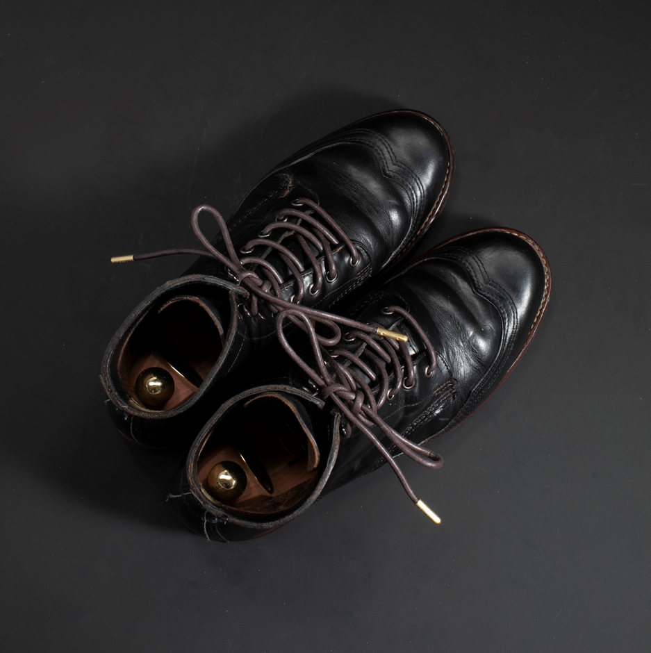WAX' SHOELACE ROUND DARK BROWN