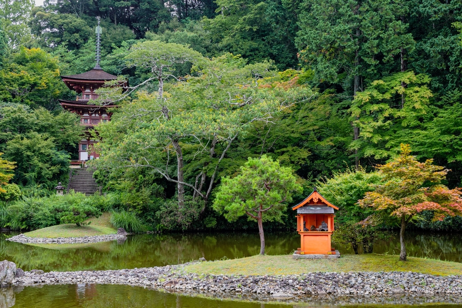 ▲浄瑠璃寺 庭園と国宝「三重塔」【1コース】