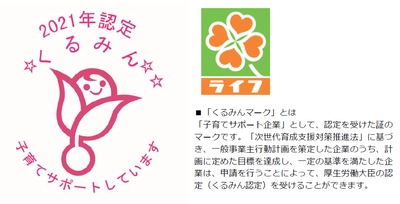 3回目の取得！ワーク・ライフ・バランスを実現 　子育てサポート企業として「くるみんマーク」を取得