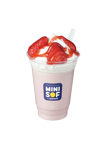 のむソフトクリームパフェ　いちご