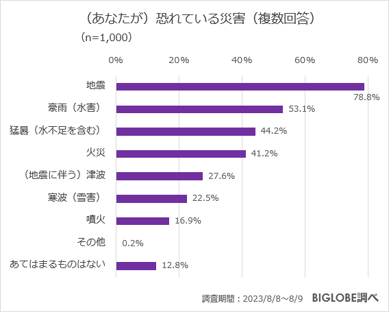 (あなたが)恐れている災害