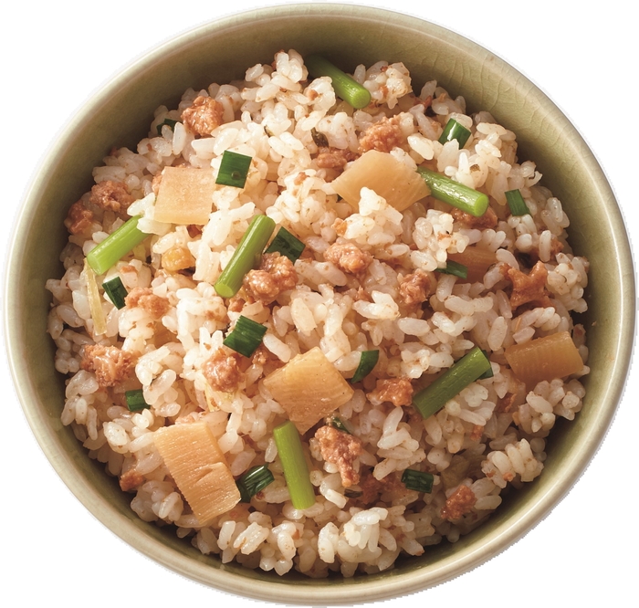 「餃子の具でまぜご飯の素」調理例