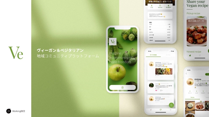 卵や乳製品を使わずできる簡単レシピやショップ情報も満載！ ヴィーガン＆ベジタリアンのためのコミュニティアプリ 「Ve(ヴィー)」が新登場