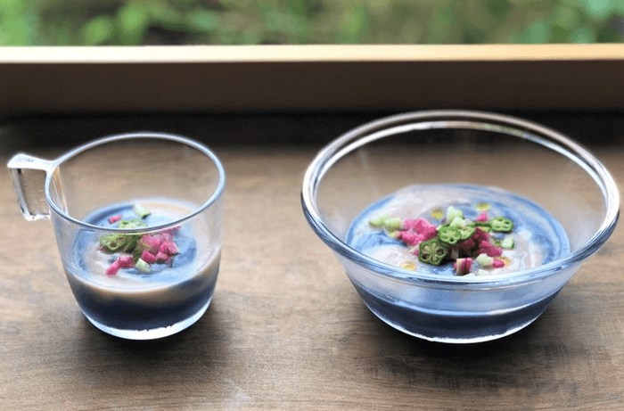 附属農場産じゃがいも2種を使用した冷製ビシソワーズ