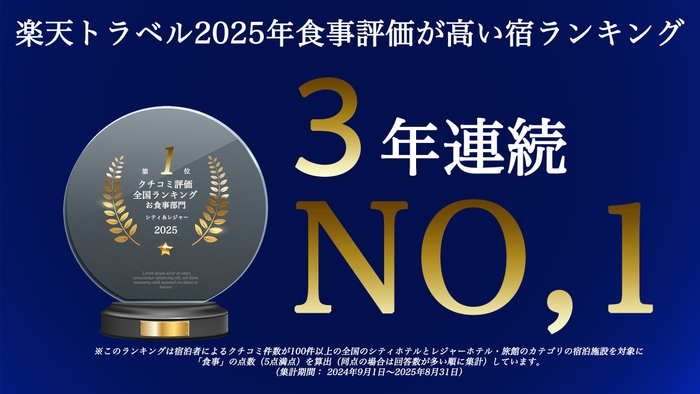 お食事評価全国1位