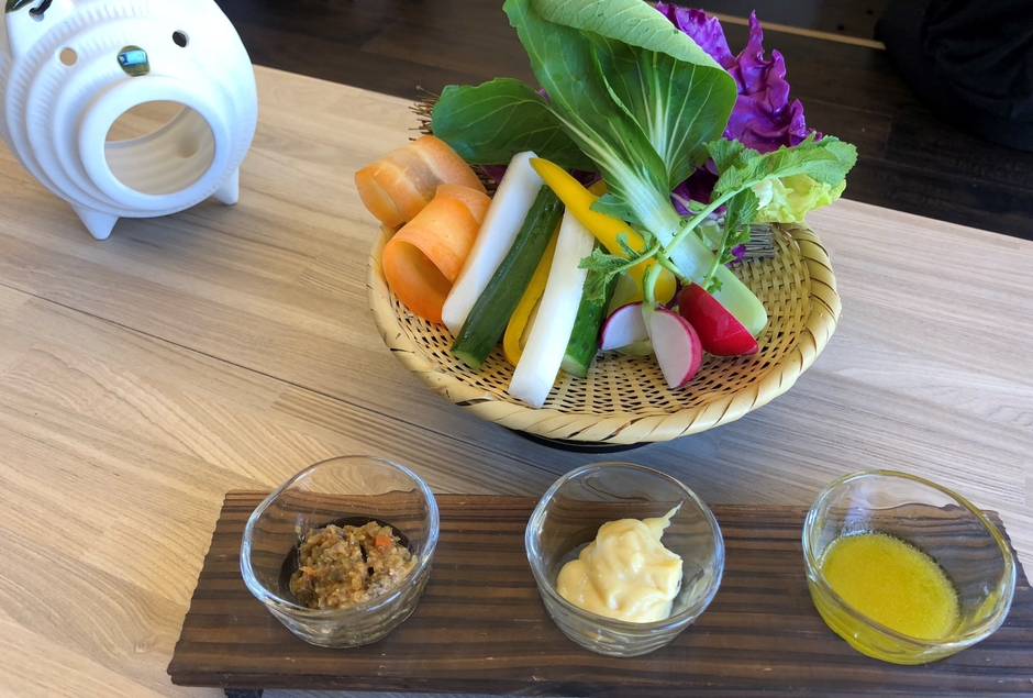 本日の野菜~三種のディップ