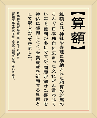 2018年に東大寺に奉納した算額(説明)