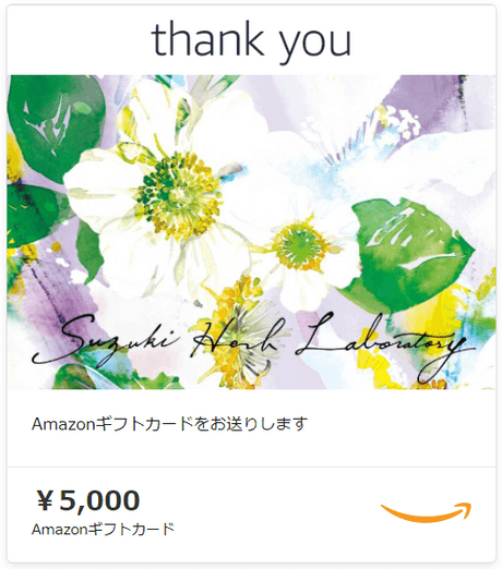 Amazonギフト券 （鈴木ハーブ研究所オリジナルデザイン）5,000円分