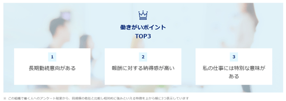 R&Cの働きがいポイントTOP3