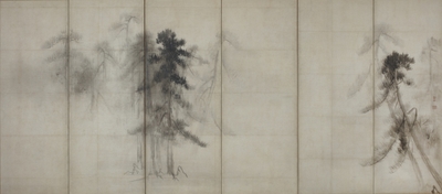 国宝 松林図屏風(右隻)
