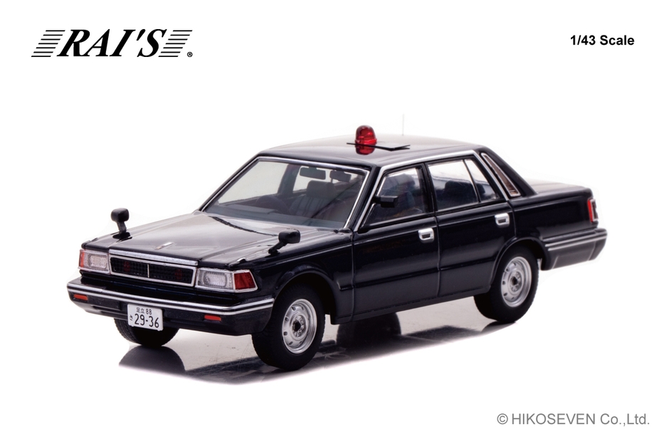RAI'S 1/43 日産 セドリック (YPY30改) 1985 警視庁交通部交通機動隊車両 (覆面 紺)：左前