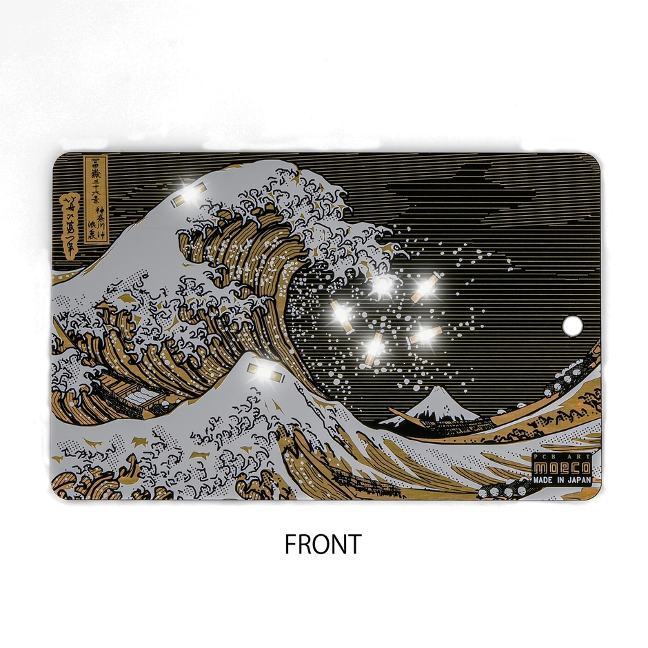 FLASH 神奈川沖浪裏 基板アート 電子工作キット 完成品