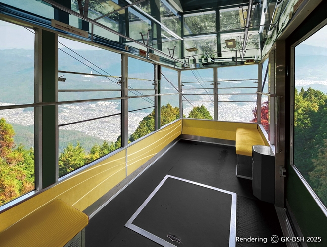 叡山ロープウェイ内装デザインイメージ