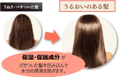 水分量14％の髪へ