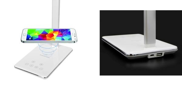 LEDライトスタンドにQiワイヤレス充電機能