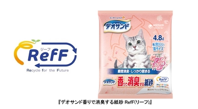 ユニ・チャーム、再生高分子吸収材を使用した 『デオサンド香りで消臭する紙砂RefF』を発売　 ～使用済み紙パンツ(紙おむつ)の 全ての素材を活用できる技術※1を構築～