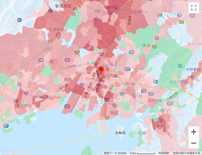 エリアマップ表示 ※開発中