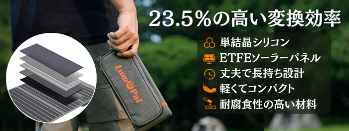 23.5%の高い変換効率