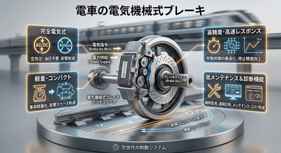 図. 電車の電気機械式ブレーキの製品画像