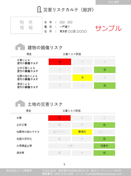 災害リスクカルテサンプル