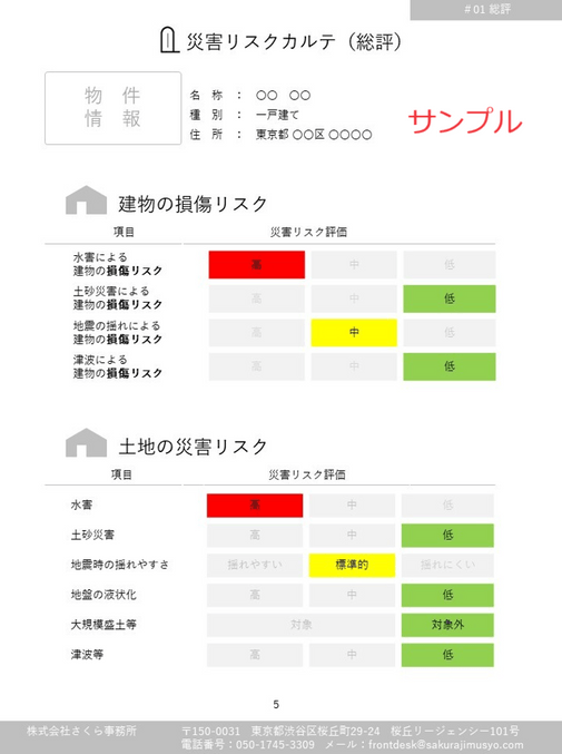 災害リスクカルテサンプル