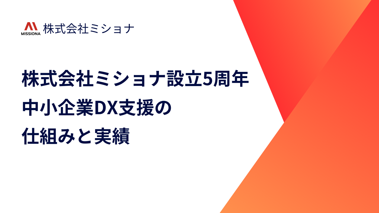 株式会社ミショナ設立5周年！中小企業DX支援の仕組みと実績