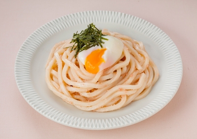 たらこうどん 温卵のせ